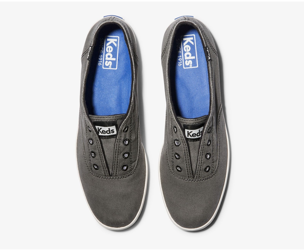 Womens Keds Slip Ons - Chillax Seasonal Washable - Dark Grey - 3908-DCZMI